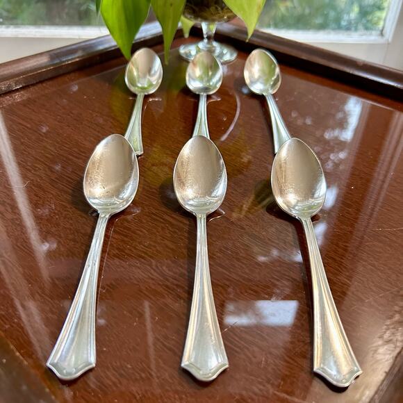 Vintage Oneida Community Par Plate Ashley / Vernon Tea Spoons set of 6 - Picture 3 of 16